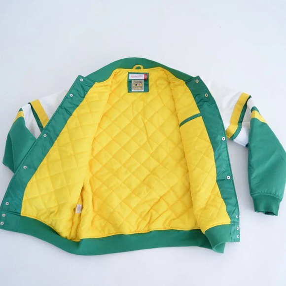 Mitchell  & Ness Cooperstown Collection Oakland Athletics MLB Green White & Gold - Picture 5 of 16